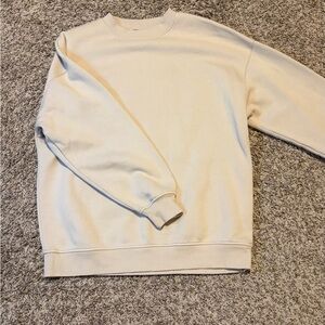 Zara Men's Off-White Crewneck Sweater